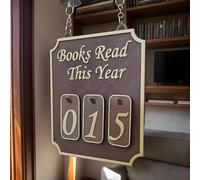 Vesidoloy libreria sospesa bancone arredamento libroso | Sign Book Nook Decor | Libreria moderna in legno | Libri Leggi quest'anno Contatore Fino a 999 Ornamento Per Lettore Biblioteca Studio Donne