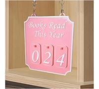 Vesidoloy libreria sospesa bancone arredamento libroso | Sign Book Nook Decor | Libreria moderna in legno | Libri Leggi quest'anno Contatore Fino a 999 Ornamento Per Lettore Biblioteca Studio Donne