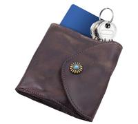 Vesidoloy Portafoglio a tre ante, portamonete in pelle PU con scomparti per carte, portamonete, portafoglio a tre ante per escursionismo, arrampicata, ciclismo, shopping, Caff scuro, Refer to