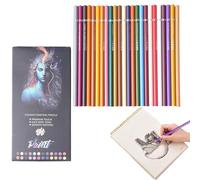 Vesidoloy Set di 24 matite colorate, set di matite colorate, cancelleria da disegno sfumabile per redazione tecnica scrittura in aula forniture artistiche per adulti e bambini