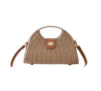 Veslyn Beauty Case Donne Fatte A Mano di Paglia Shell Tote, Elegante Borsa Spalla Spiaggia Estiva