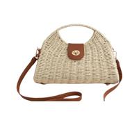Veslyn Beauty Case Donne Fatte A Mano di Paglia Shell Tote, Elegante Borsa Spalla Spiaggia Estiva