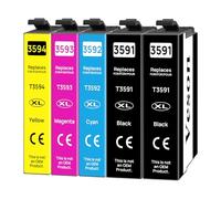 Veson 35XL Multipack Compatibile con Epson 35XL 35 XL Cartucce per Epson WF 4725, per Epson WF-4720DWF WF-4725DWF WF-4730DTWF WF-4740DTWF (2nero, 1ciano, 1magenta, 1giallo)