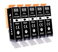 Veson 5 cartucce d'inchiostro PGI-525, compatibili con Canon PGI 525 PGBK, per Canon MG5350, per stampante PIXMA MG5150, MG5250, MG5140, MG8240, IP4800, IP4850, IP4900, IP4950, IP650, IX650, colore