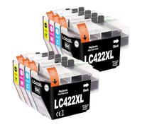 Veson 8 cartucce LC422XL LC-422XLVAL compatibili con Brother LC422 LC-422XL cartucce per Brother MFC-J5740DW MFC-J5340DW MFC-J5345DW MFC-J6940DW MFC-J6540DW (2nero 2ciano 2giallo 2magenta)