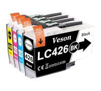 Veson LC426 cartucce Value Pack compatibili con Brother LC426 cartucce LC426XL LC-426VAL LC426VAL per Brother MFC-J4335DW MFC-J4340DW MFC-J4540DW MFC-J4535DW (1 nero, 1 ciano, 1 magenta, 1 giallo)