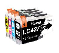 Veson LC427 Cartucce compatibili con Brother LC427 LC427XL LC-427VAL, per Brother MFC-J5955DW MFC-J6955DW HL-J6010DW MFC-J6957DW MFC-J6959DW (1 nero 1 ciano 1 magenta 1 giallo)