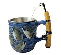Vesone Mug da caffè con manico | Bicchieri da bere in resina con tema della,D'Acqua Per Canna Da | Per latte, ghiaccio, acqua, succo, tè, birra, papà, fidanzato, nonno e altro e simili