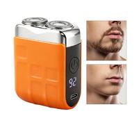 Vesone Rasoio Elettrico,Portatile Senza Filo Ricaricabile Doppio Tagliente Con Display LED - Rasoio Viso Uomo | Per Barba Mento Viaggio Lavoro Casa Palestra Doccia Quotidiana