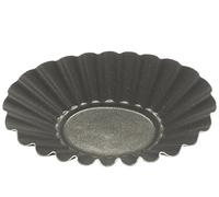 VESPA 200546 Confezione 6 Formine Riccia Ovale, Antiaderente, Antracite, 9 Cm, Alluminio