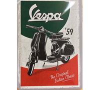 Vespa '59 The Original Italiano Classico Goffrato Metallo Insegna 300mm x 200mm