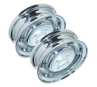 Vespa Anteriore Posteriore Ruota Cerchio Set Cromo Placcato 3.50 " X 8 " Vbb Vlb