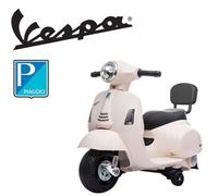 Vespa bambini Piaggio GTS bianca moto elettrica 6V bambini con poggiaschiena