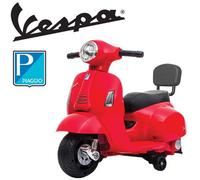 Vespa bambini Piaggio GTS rossa moto elettrica 6V bambini con poggiaschiena