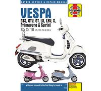 Vespa GTS, GTV, GT, LX, LXV, S, Primavera & Sprint (05 - 18) (Tascabile)