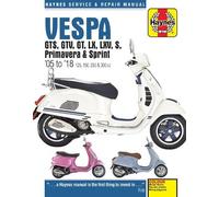 Vespa GTS, GTV, GT, LX, LXV, S, Primavera & Sprint (05 - 18) (Tascabile)