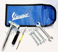 Vespa Manuale Strumento Kit Con Blu Tessuto Custodia Adatto Per Piccolo Telaio