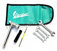 Vespa Manuale Strumento Kit con Verde Tessuto Custodia Adatto Per Piccolo Telaio
