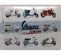 Vespa Moto Modello Storia Grande Goffrato Segno Del Metallo 400mm x 300mm (Na)