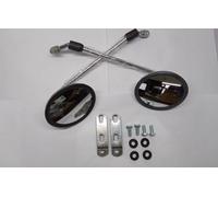 Vespa Px 125/150 Stella Cromo Specchio Set Acciaio Inox Stelo Con Fissaggi
