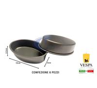 Vespa Stampo Pasticciotto 6 formine ovali con bordo alluminio antiaderente nero 10×6×2,3 cm