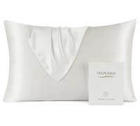 Vespersilk Federa in 100% Seta di Gelso per capelli e pelle, Vera Premium 19 Momme, Seta di Grado 6A su Entrambi i Lati, con Cerniera Nascosta, 1pz (Standard 50x75cm, Bianco Avorio)