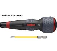 Vessel Cacciavite elettrico con impugnatura a sfera più modalità di commutazione a 3 stadi, 1 punta inclusa, sfera elettrica Plus 220USB-P1