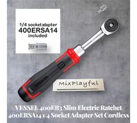 VESSEL 400ER3 Slim Cricchetto Elettrico 400ERSA14 1/4 Presa Adattatore Set Co...