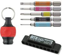VESSEL Japan1/4" Ball Grip Bit Holder Set QB-22R con punte GS5P-03