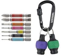 VESSEL Japan1/4" Ball Grip Bits Holder Set verde viola QB-22K2GV con GS5P-03