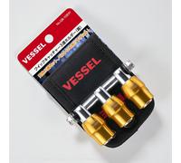 VESSEL QB-10B3Y Quick Catcher 3 tasche portapunte giallo blocco automatico...