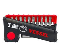 VESSEL Set di 10 punte a sfera torsione + supporto per punte