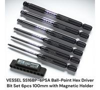 VESSEL SS16BP-6PSA Set di punte esagonali a sfera per driver 6 pezzi 100 mm c...