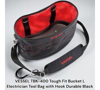 VESSEL TBK-400 Tough Fit Bucket L Borsa per attrezzi elettricista con gancio ...