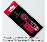 VESSEL TD-23B Ultra Sottile Fine Mini Cricchetto Driver Bend Type with 2 Bit Set