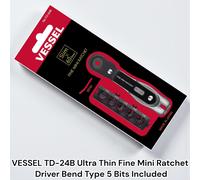 Vessel TD-24B - Mini cacciavite a cricchetto ultra sottile con 5 punte