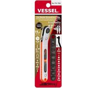 VESSEL TX79U Set di cacciaviti a cricchetto piatti a basso profilo (tipo curvo 15°)