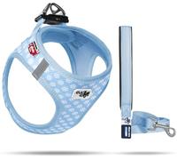 Vest Harness Air-Mesh Skyblue-Circles 3XS & Leash M
