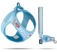 Vest Harness curli Clasp Air-Mesh Skyblue-Circles 2XS & Leash M