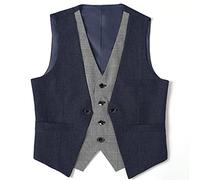 Vest Men's Suit Vest Waistcoat Fashion Slim Fit Herringbone Waistcoat Inlaid Collar Vest Best Man Vest for Wedding (Color : E Size : XXXL Code) (A XXXL Code)