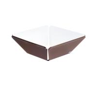 Vesta Home - Cestino pane Like Water Marrone satinato/Bianco 21x21x7,5h