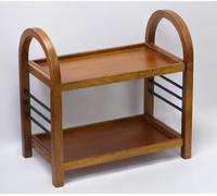 Vesta Homes Scaffale portaoggetti in legno per casa e cucina, mensola per spezie, organizer per ufficio, camera da letto, 45,7 x 26,9 x 45,7 cm, legno di mango e ferro, realizzato a mano in India