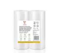 Vesta Precision Rotoli Goffrati per Macchine Sottovuoto | Senza BPA, Rsparmio del 30% sulla plastica, adatti a Microonde, Congelatore e Cottura Sous Vide | 2 rotoli da 20 cm x 6 m
