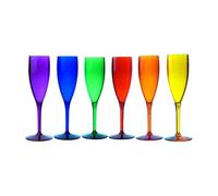 VESTA Set di 6 flute Party - Multicolore - 6,5x19,5 cm - SAN - Made in Italy