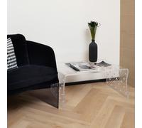 Vesta Tavolino da salotto rettangolare in plexiglass dal design moderno decoro L