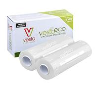 VestaEco Commercialmente Compostabile Rotoli Sigillanti Sottovuoto - Goffrato - 2 Rotoli Sigillanti Sottovuoto - 20 Pollici x