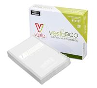 VestaEco Sacchetti Sottovuoto per Alimenti, Sacchetti Sottovuoto Goffrati per La Conservazione Degli Alimenti e La Cottura Sottovuoto | Biodegradabile, senza BPA e Ftalati, 50 unità, 20 x 30 cm