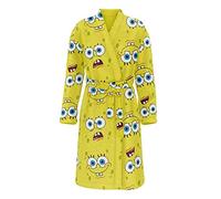 Vestaglia avvolgente in pile a maniche lunghe con testa SpongeBob in peluche, taglia unica, Spongeface, taglia unica