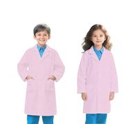 Vestaglia bianca Laboratorio Bambino Ragazza Cotone Vestaglia da Laboratorio Medico Scientifico Studente Scuola Fisica Chimica Bambini Ragazze Unisex Costume Ospedale Infermiera Doctor Cosplay con