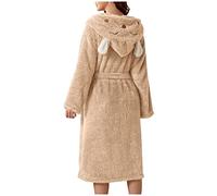 Vestaglia con orecchie soffice extra spessa invernale da donna vestaglia con cappuccio bella orecchie di animale accappatoio carino orecchio di cane pigiama con cappuccio animale cartone animato
